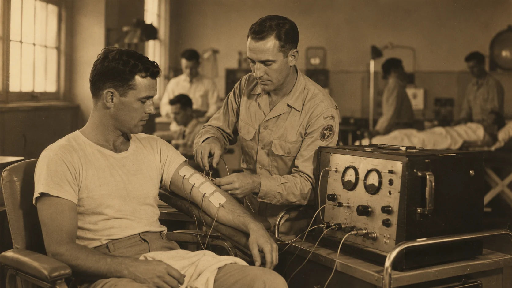 NMES — battle-tested since 1945, still used in physical-therapy clinics today.