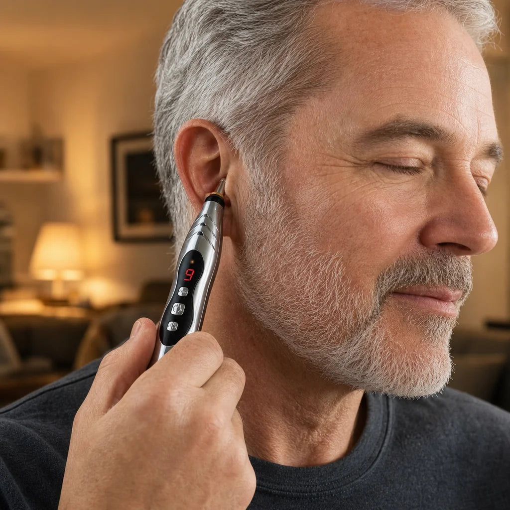Where it goes — the spot just behind your ear